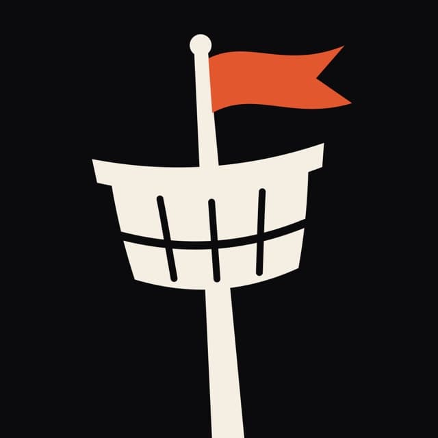 Logo de Vigie : une tour de guet surmontée d'un drapeau